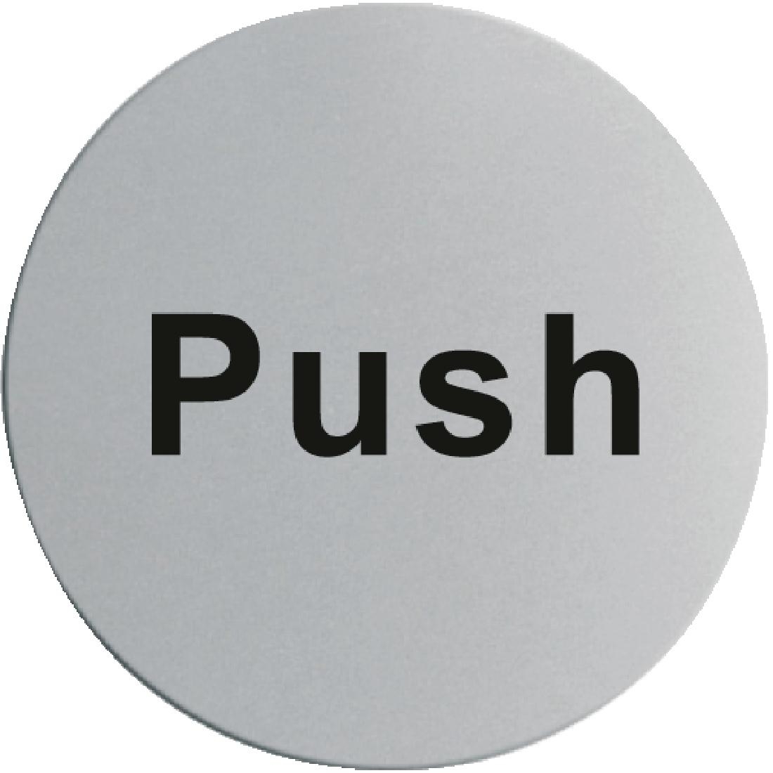 Stainless Steel Door Sign - Push
