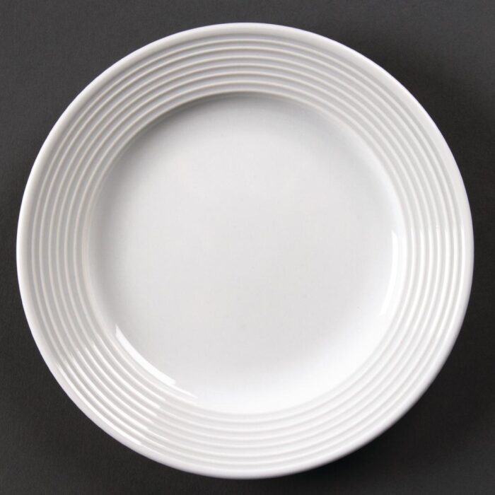 Olympia Linear Wide Rimmed Plates 150mm