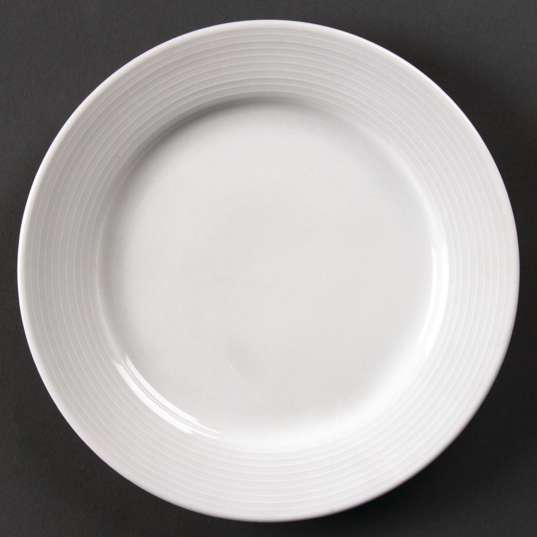 Olympia Linear Wide Rimmed Plates 200mm