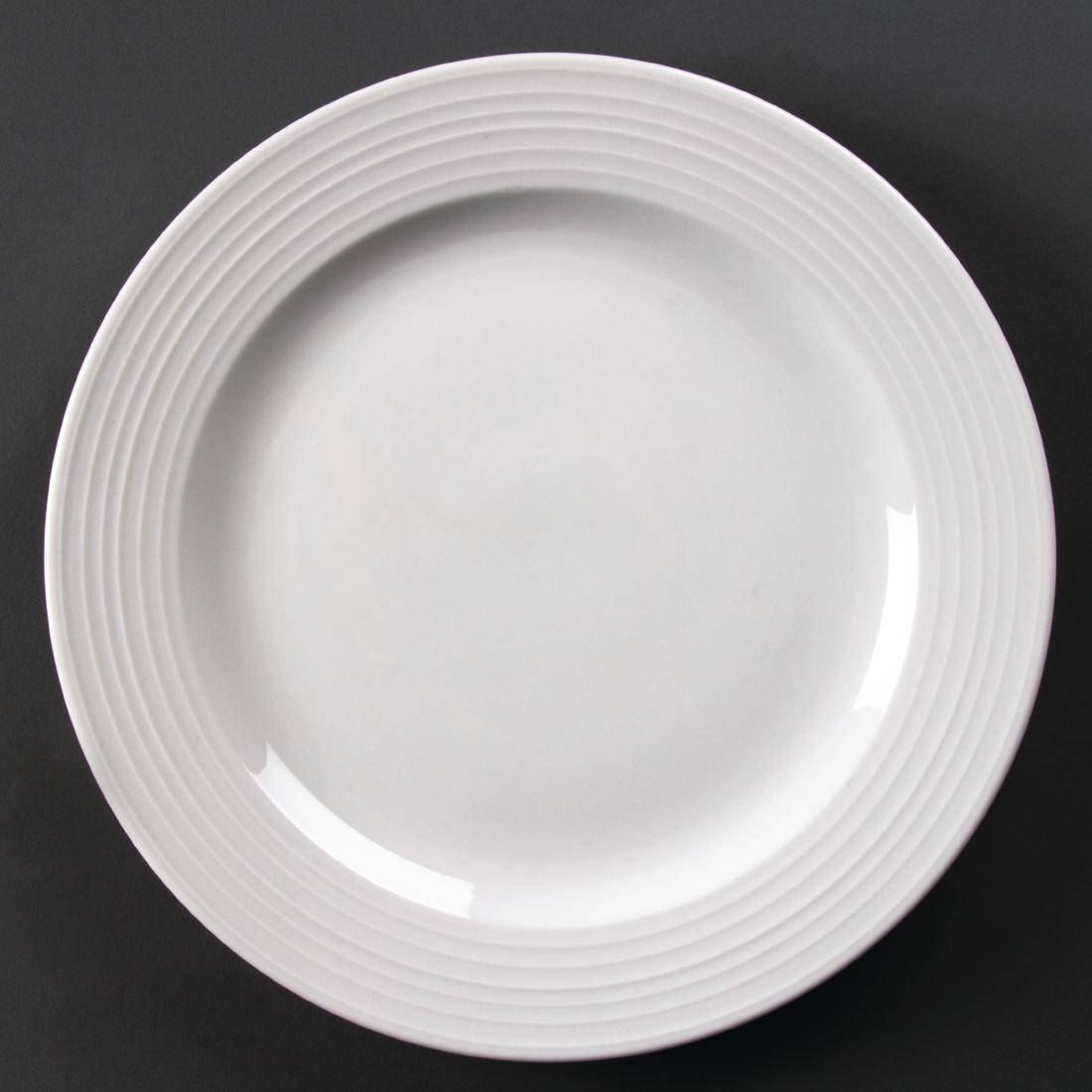 Olympia Linear Wide Rimmed Plates 310mm