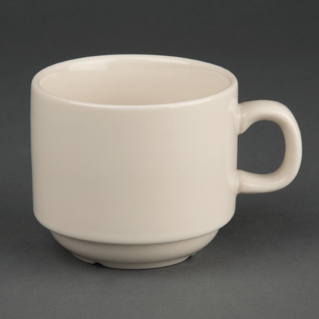 Olympia Ivory Stacking Tea Cups 206ml 7.5oz