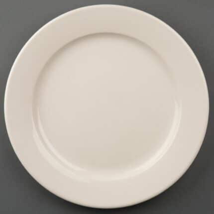 Olympia Ivory Wide Rimmed Plates 250mm