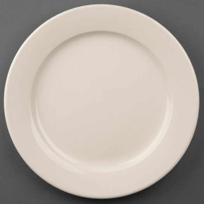 Olympia Ivory Wide Rimmed Plates 250mm