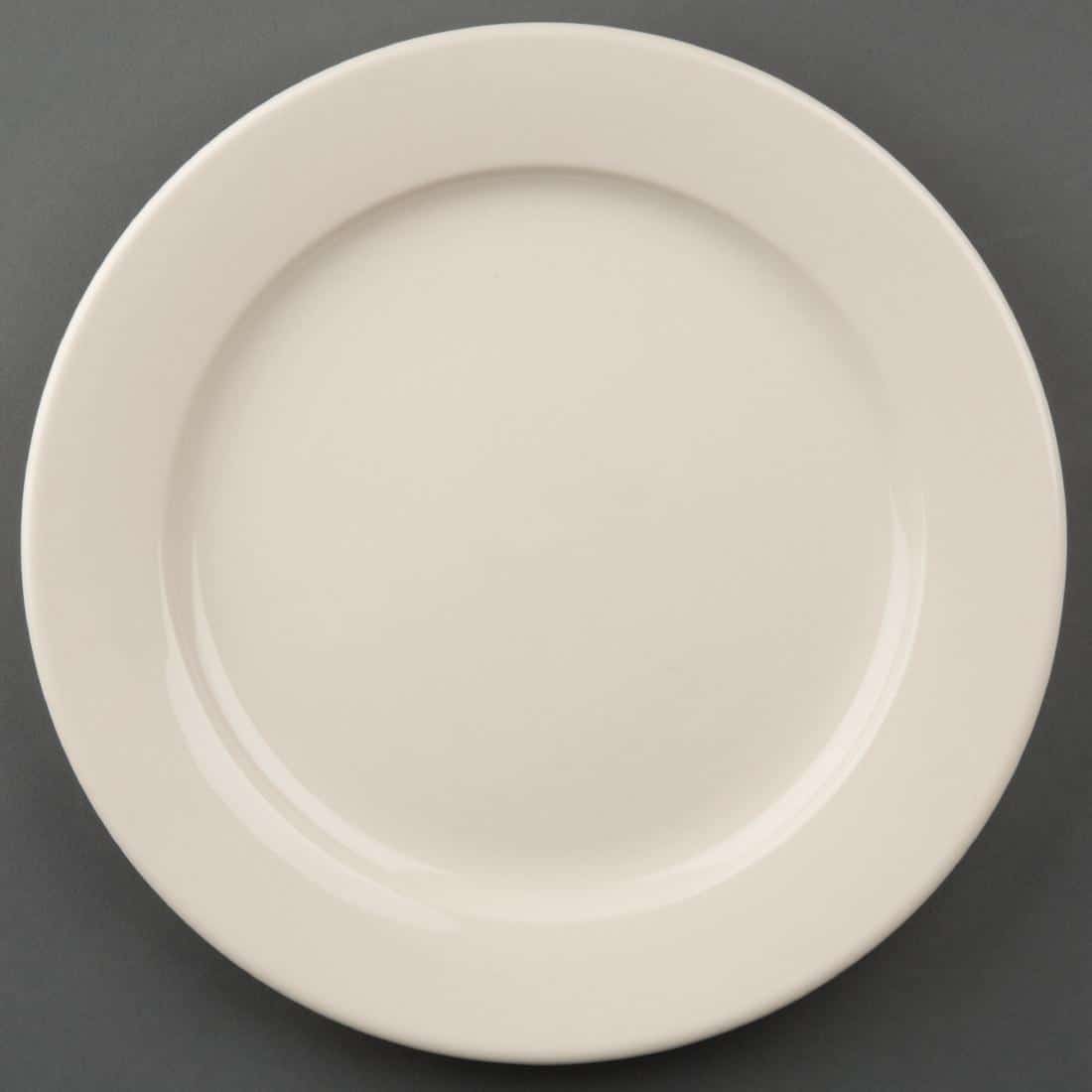 Olympia Ivory Wide Rimmed Plates 250mm