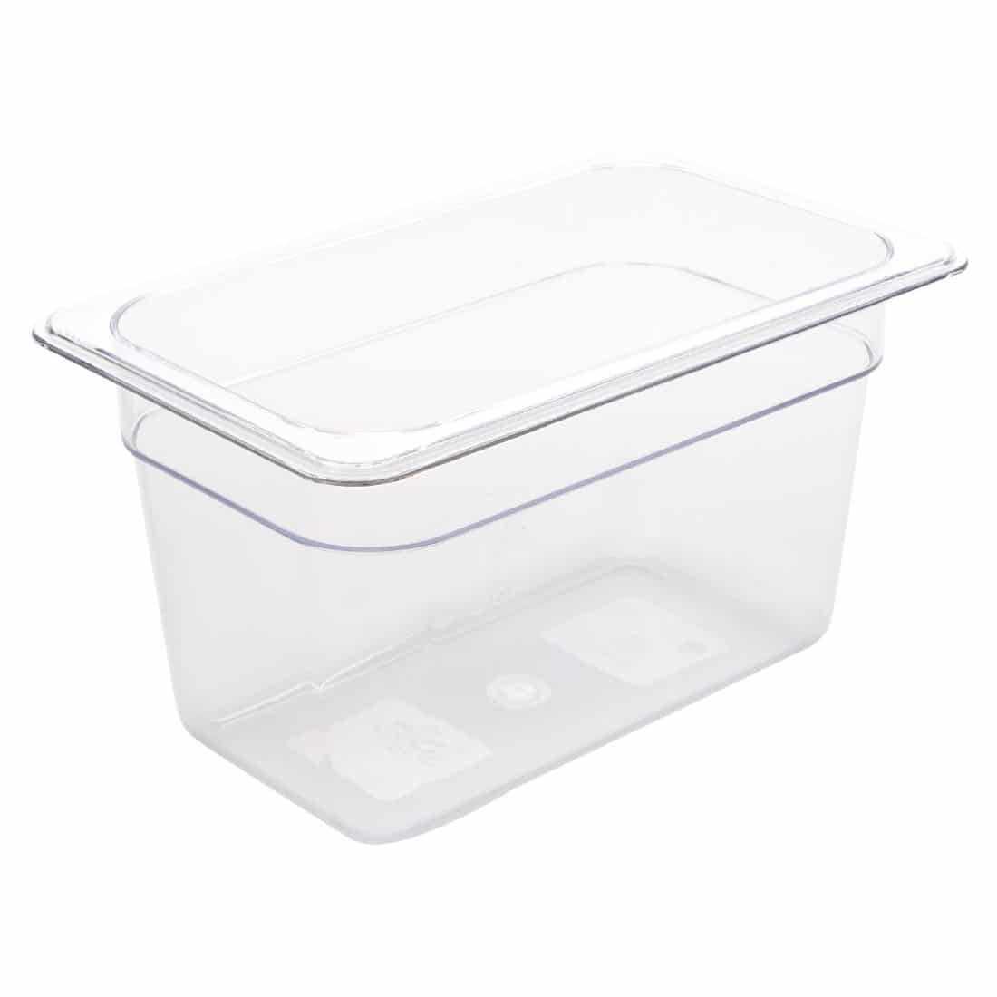 Vogue Polycarbonate 1/4 Gastronorm Container 150mm Clear