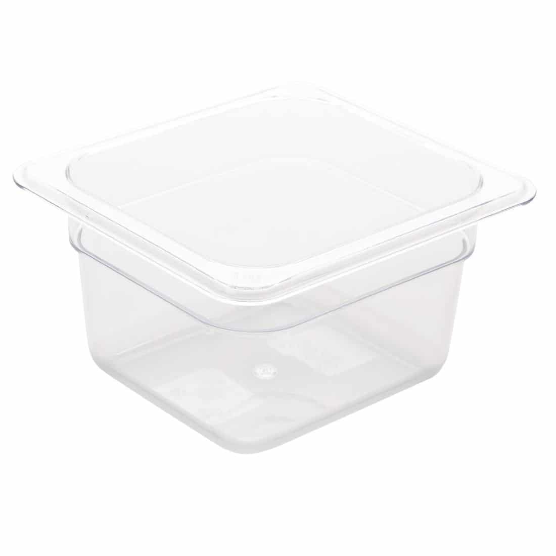 Vogue Polycarbonate 1/6 Gastronorm Container 100mm Clear