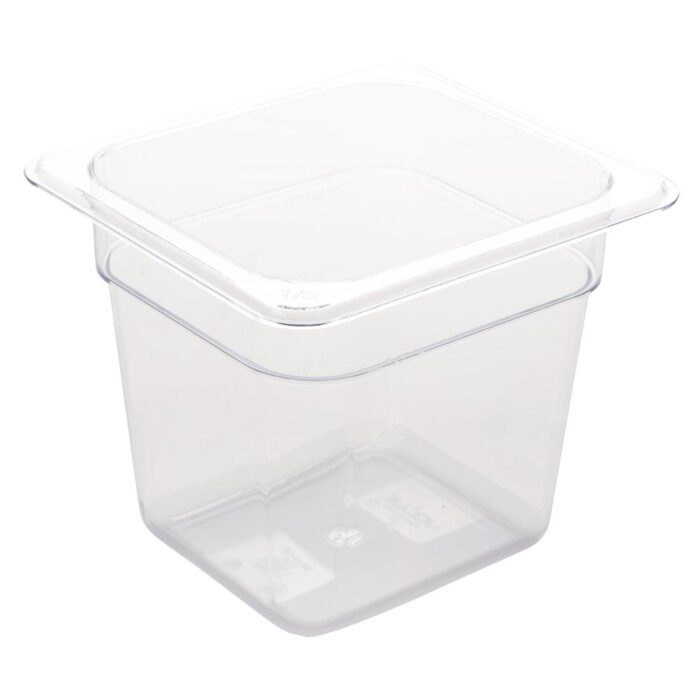 Vogue Polycarbonate 1/6 Gastronorm Container 150mm Clear