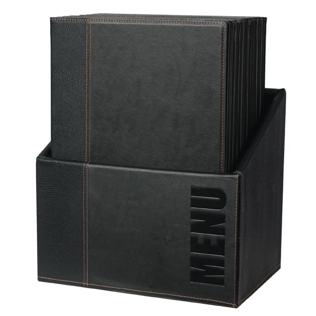 Securit Contemporary Menu Covers and Storage Box A4 Black