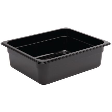 Vogue Polycarbonate 1/2 Gastronorm Container 100mm Black