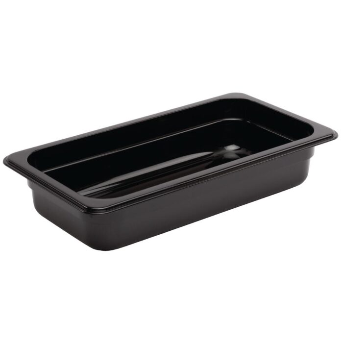 Vogue Polycarbonate 1/3 Gastronorm Container 65mm Black