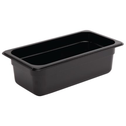 Vogue Polycarbonate 1/3 Gastronorm Container 100mm Black