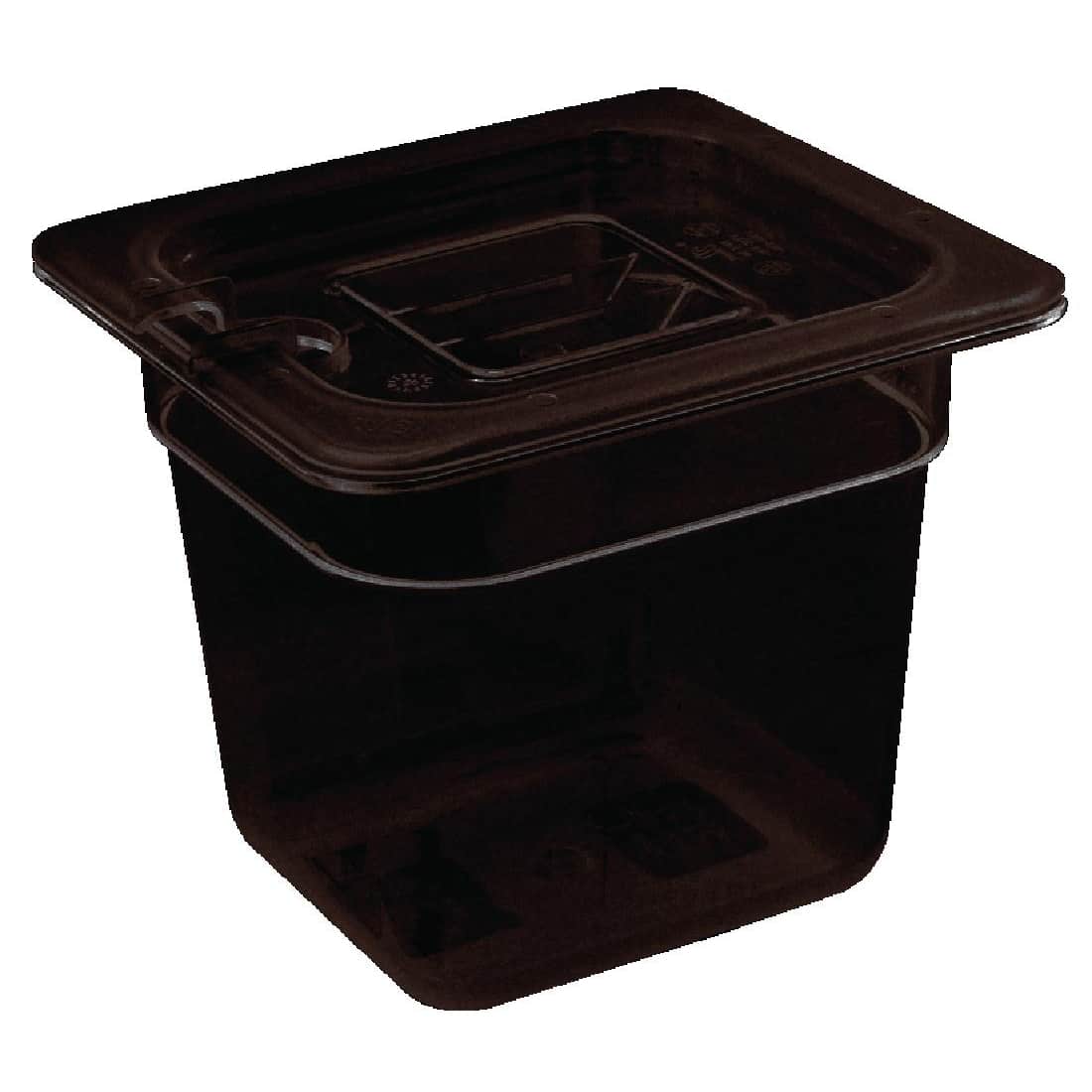 Vogue Polycarbonate 1/6 Gastronorm Container 65mm Black