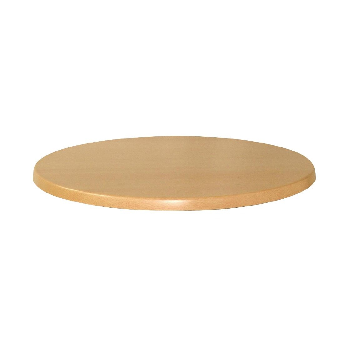 Werzalit Pre-drilled Round Table Top  Planked Beech 600mm