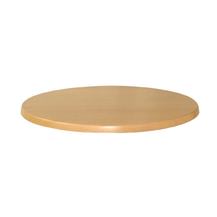 Werzalit Pre-drilled Round Table Top  Planked Beech 800mm