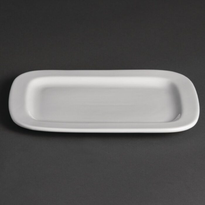 Olympia Whiteware Rounded Rectangular Plates 230mm