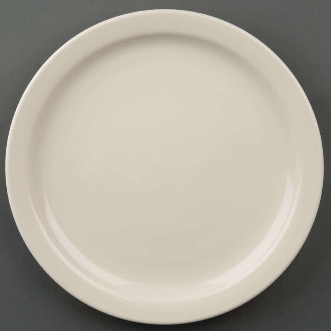 Olympia Ivory Narrow Rimmed Plates 230mm