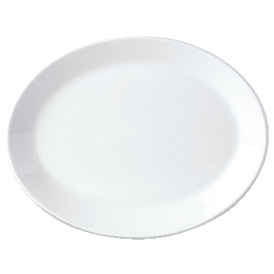 Steelite Simplicity White Oval Coupe Dishes 395mm