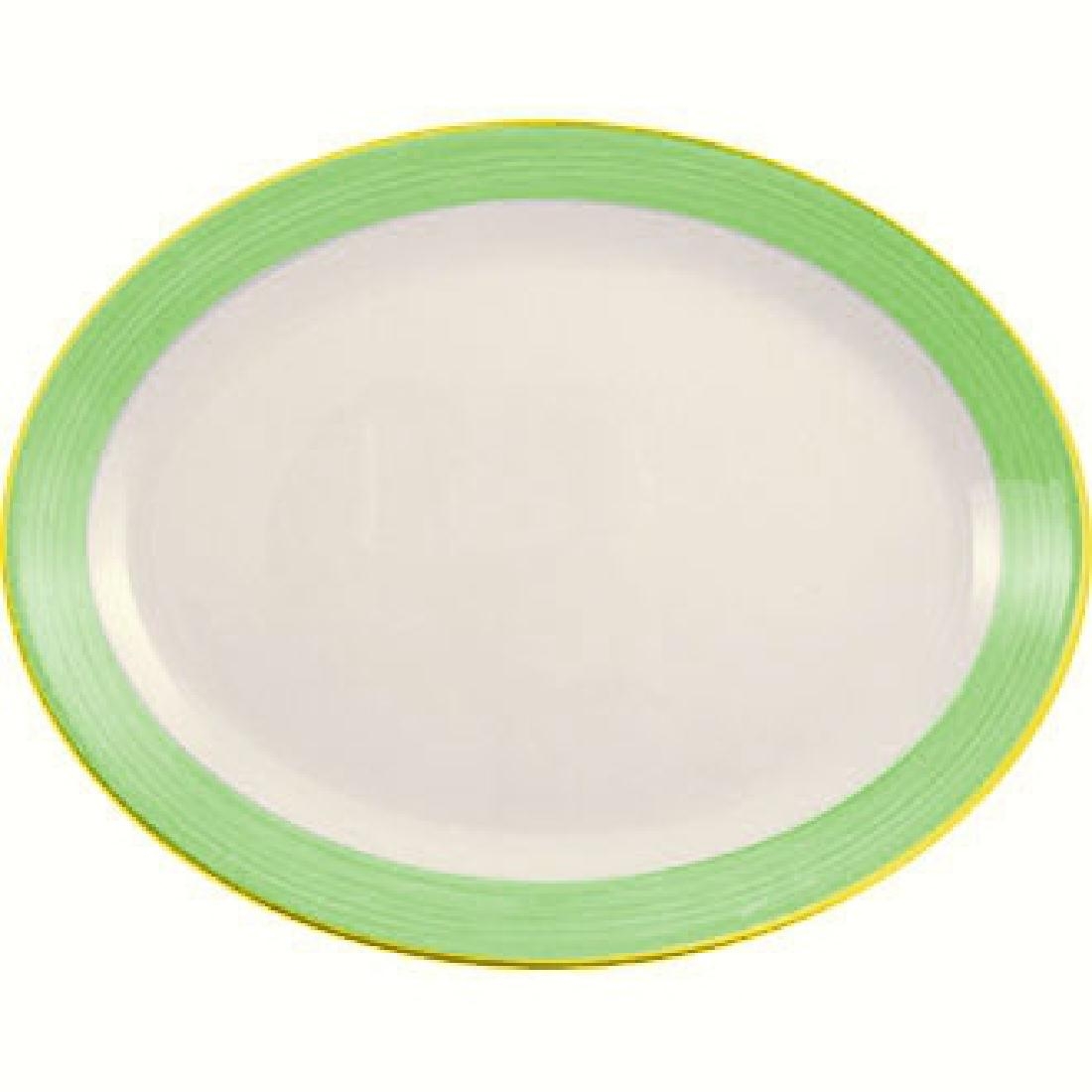 Steelite Rio Green Oval Coupe Dishes 280mm