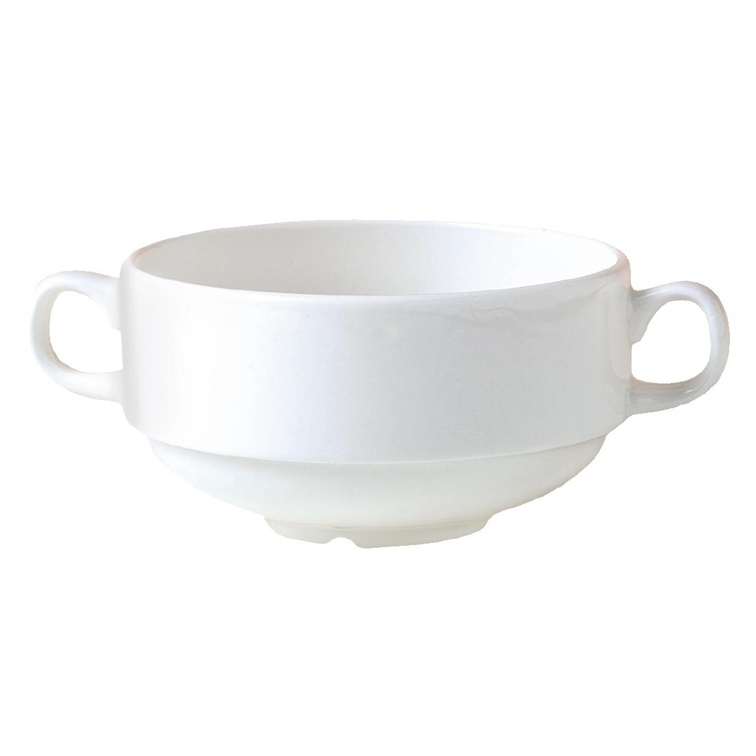 Steelite Monaco White Stacking Handled Soup Cups 285ml