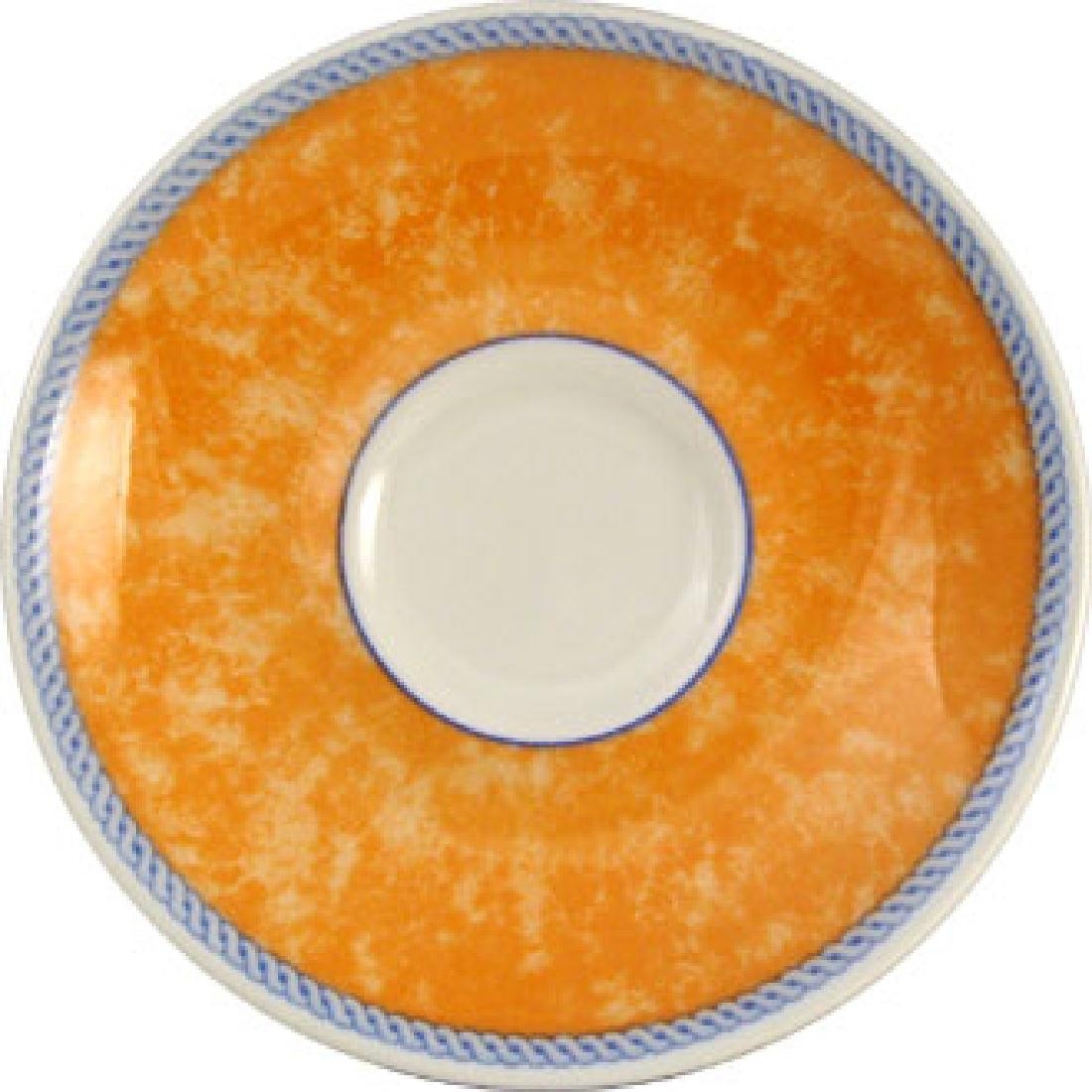 Churchill New Horizons Marble Border Espresso Saucers Orange 115mm