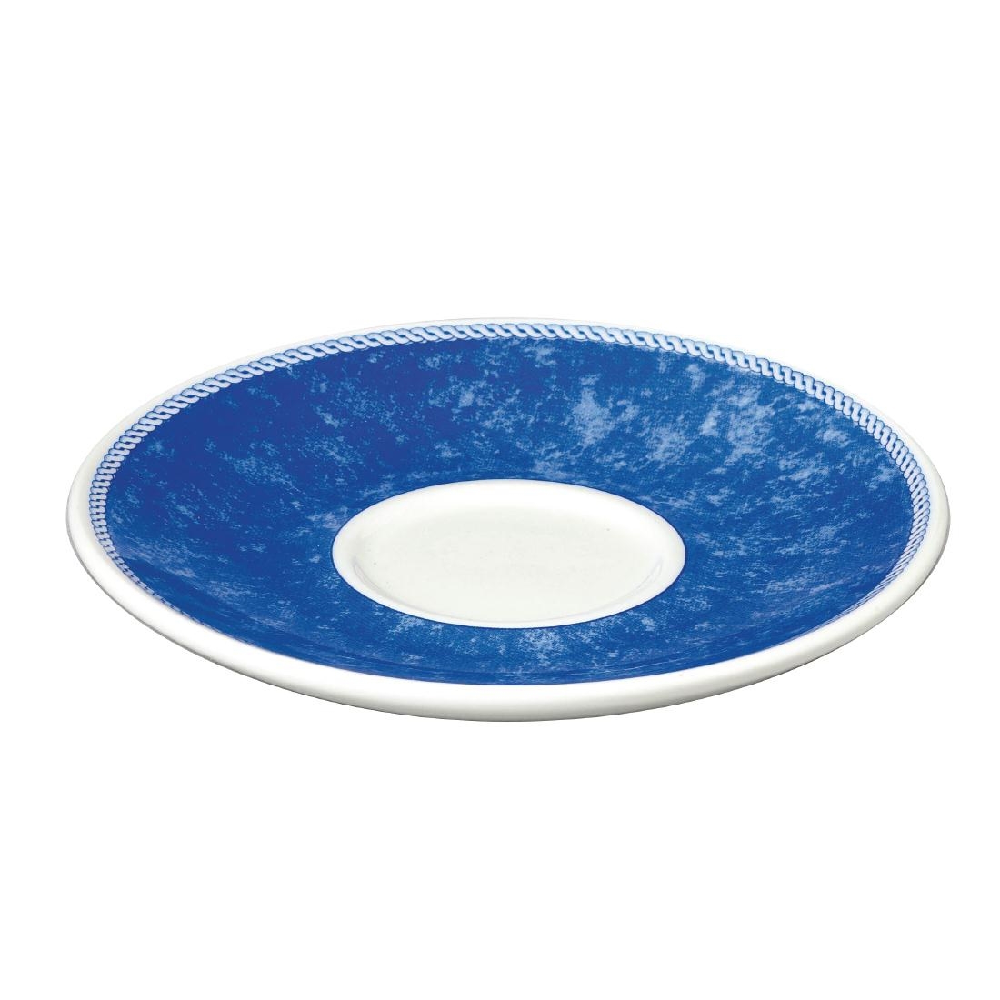 Churchill New Horizons Marble Border Cappuccino Saucers Blue 170mm