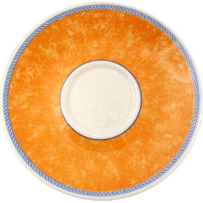 Churchill New Horizons Marble Border Cappuccino Saucers Orange 170mm
