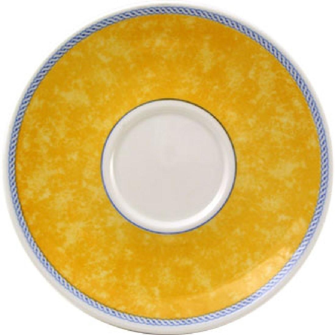 Churchill New Horizons Marble Border Cappuccino Saucers Yellow 170mm