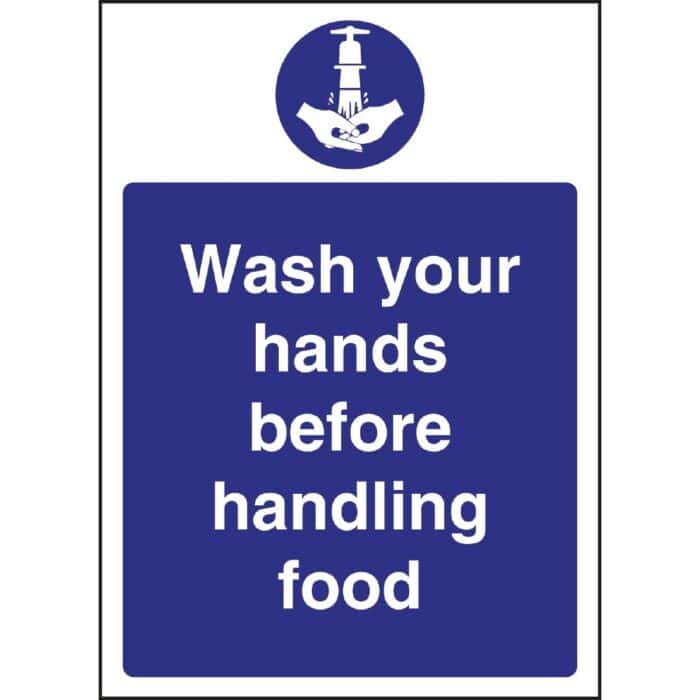Vogue Wash hands Before Handling Food Sign