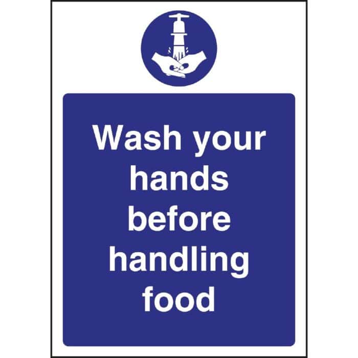 Vogue Wash hands Before Handling Food Sign