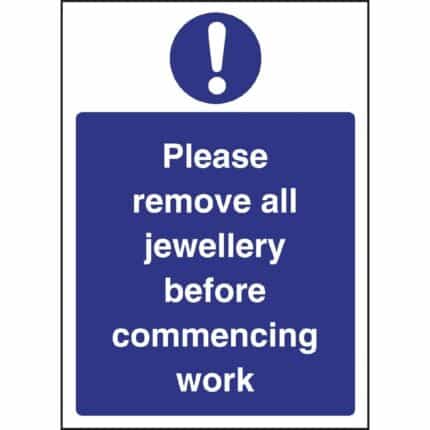 Remove Jewellery Sign