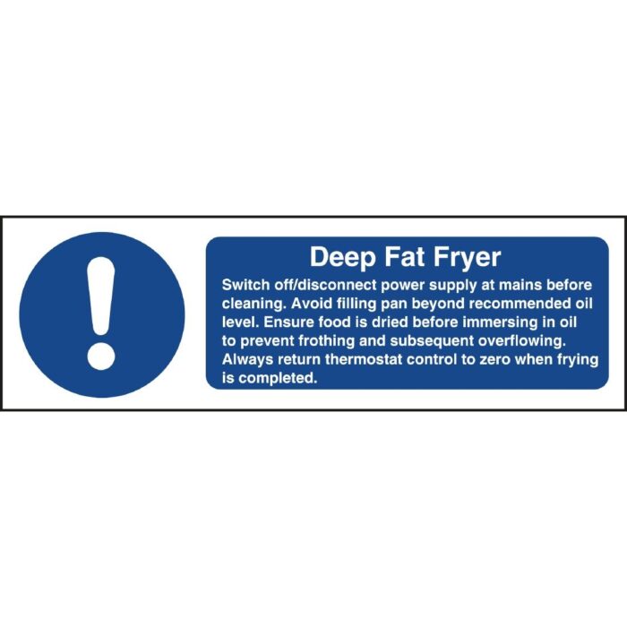 Vogue Deep Fat Fryer Safety Sign
