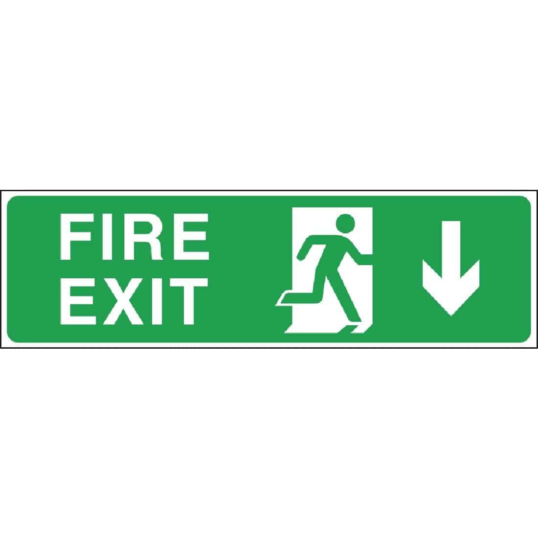 Fire Exit Arrow Down Sign