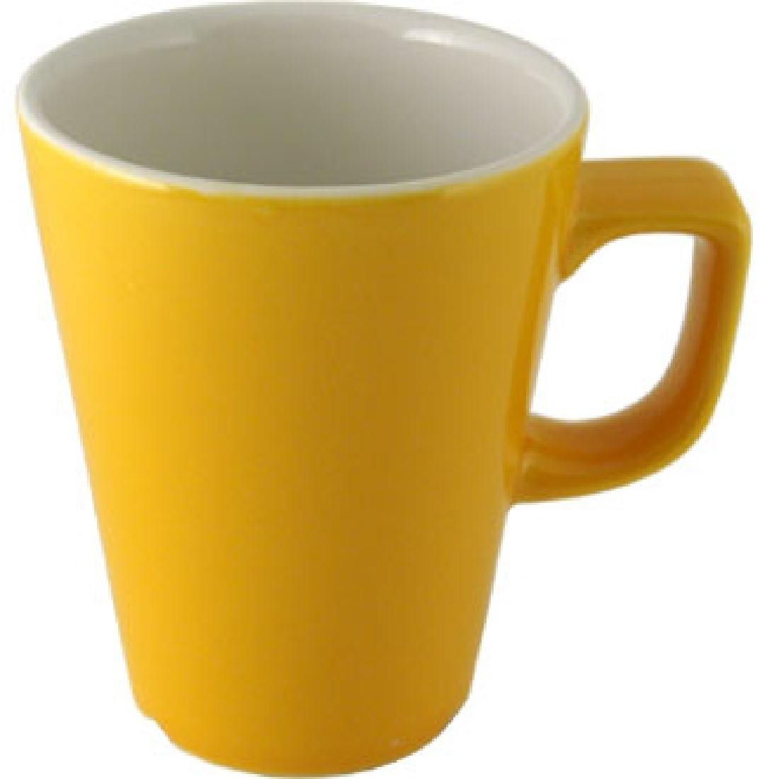 Churchill New Horizons Colour Glaze Cafe Latte Mugs Yellow 340ml