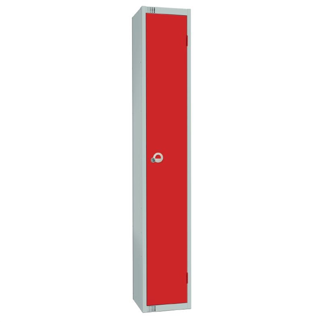 Elite Single Door Coin Return Locker with Sloping Top Red