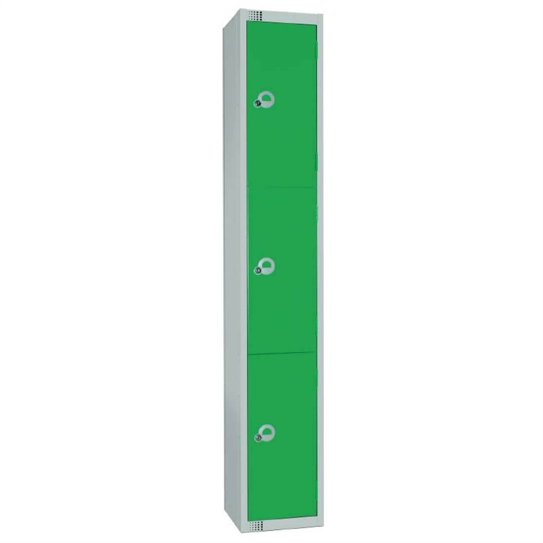 Elite Three Door Electronic Combination Locker with Sloping Top Green