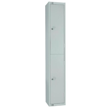 Elite Double Door Camlock Locker with Sloping Top Grey