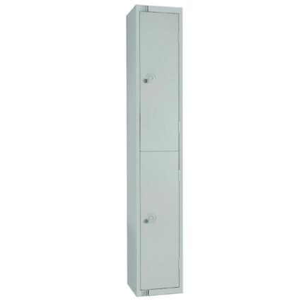 Elite Double Door Camlock Locker with Sloping Top Grey