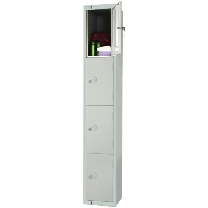 Elite Four Door Coin Return Locker with Sloping Top Grey