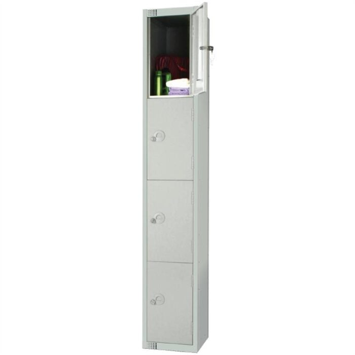 Elite Four Door Padlock Locker with Sloping Top Grey