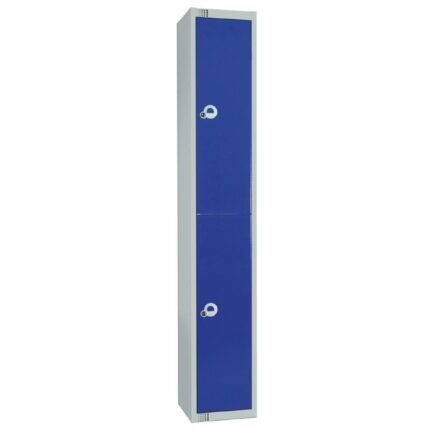 Elite Double Door Camlock Locker with Sloping Top Blue