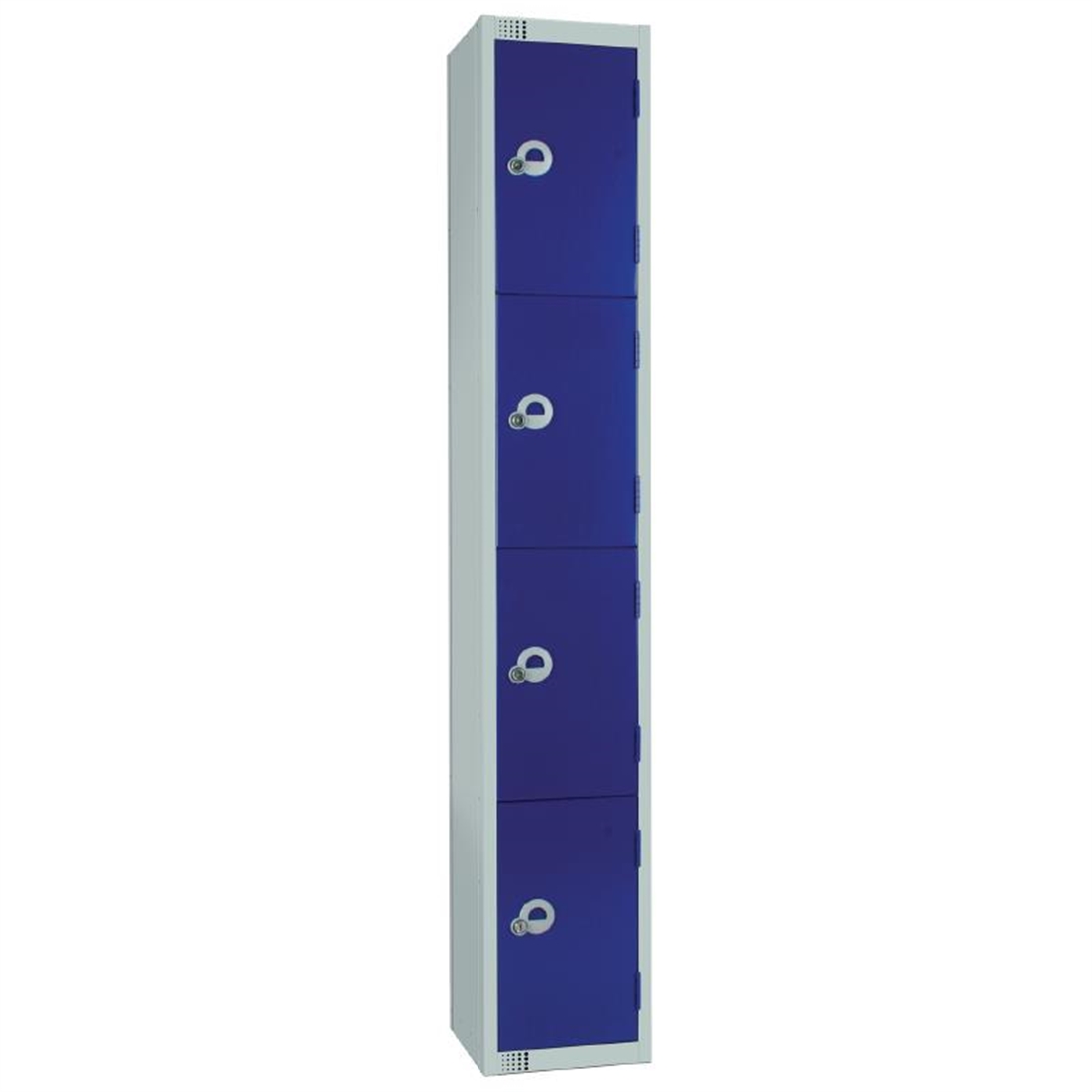 Elite Four Door Electronic Combination Locker with Sloping Top Blue