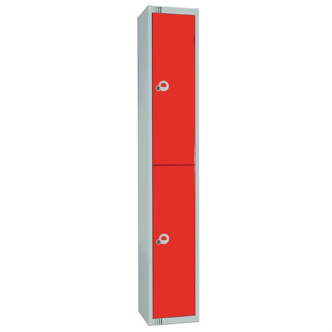Elite Double Door Coin Return Locker with Sloping Top Graphite Red