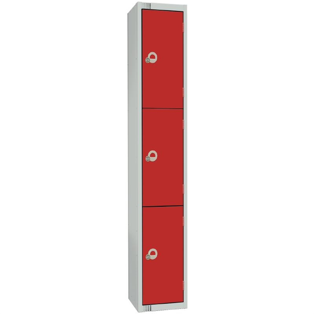 Elite Four Door Manual Combination Locker Locker Red with Sloping Top