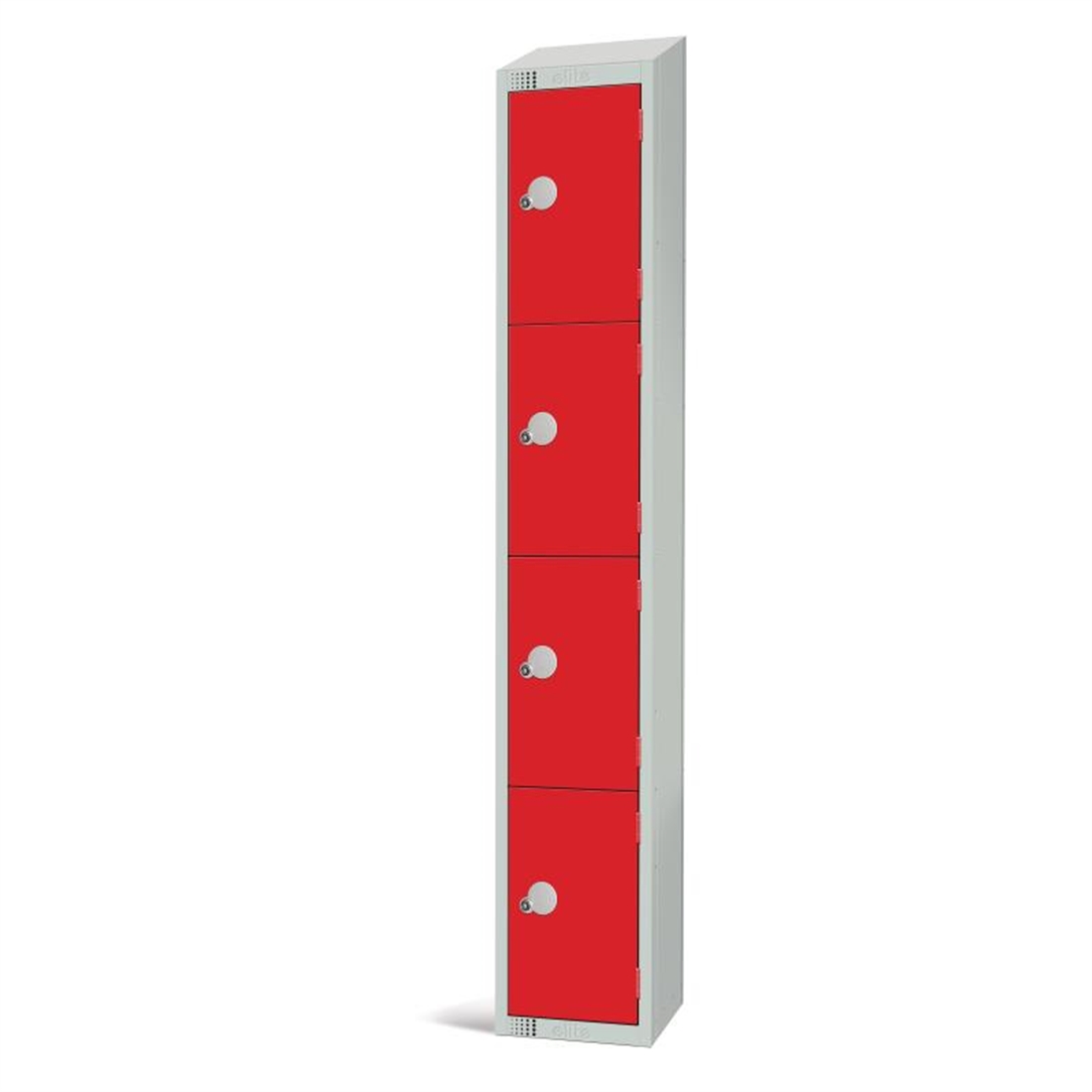 Elite Four Door Camlock Locker with Sloping Top Red