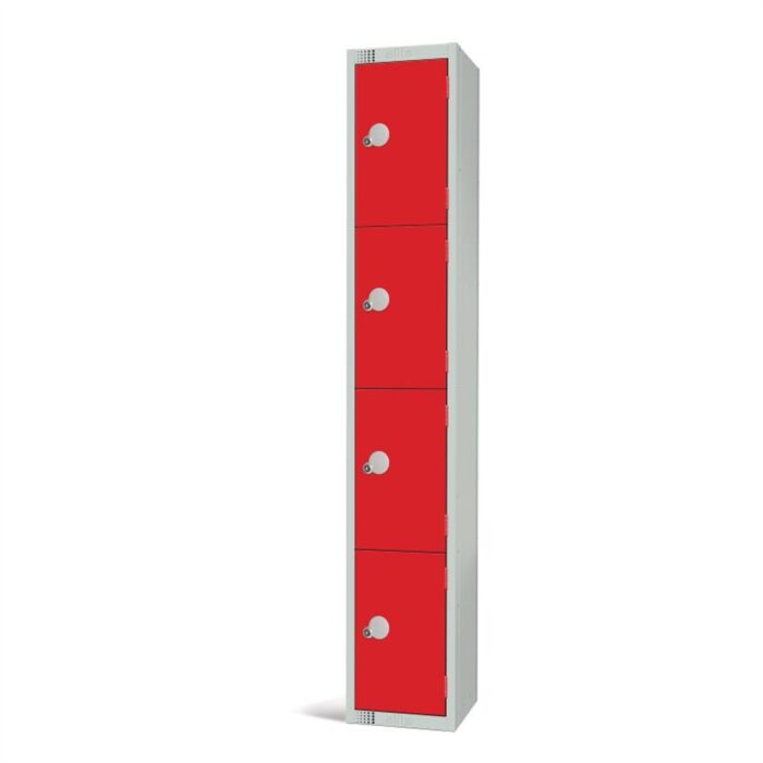 Elite Four Door Padlock Locker Red