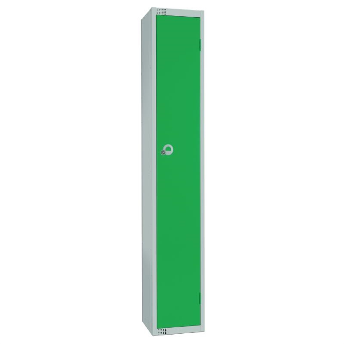 Elite Single Door Padlock Locker with Sloping Top Green
