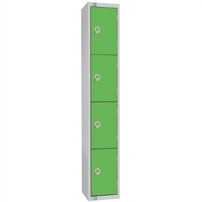 Elite Four Door Electronic Combination Locker with Sloping Top Green