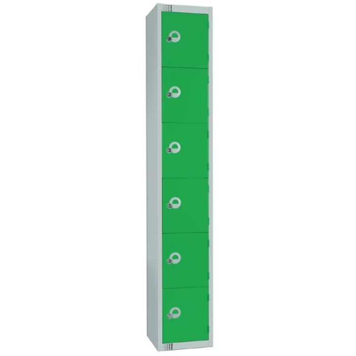 Elite Six Door Camlock Locker Green