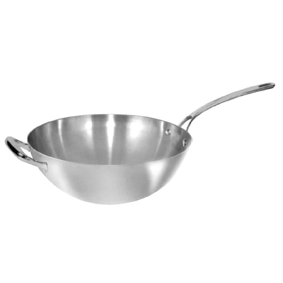 Vogue Tri Wall Wok Flat Base 305mm