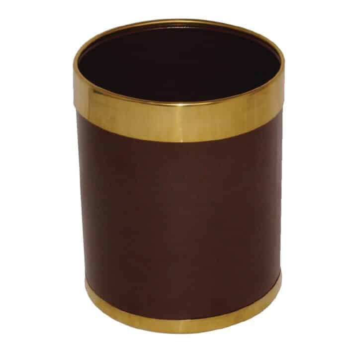 Bolero Waste Paper Bin with Gold Rim